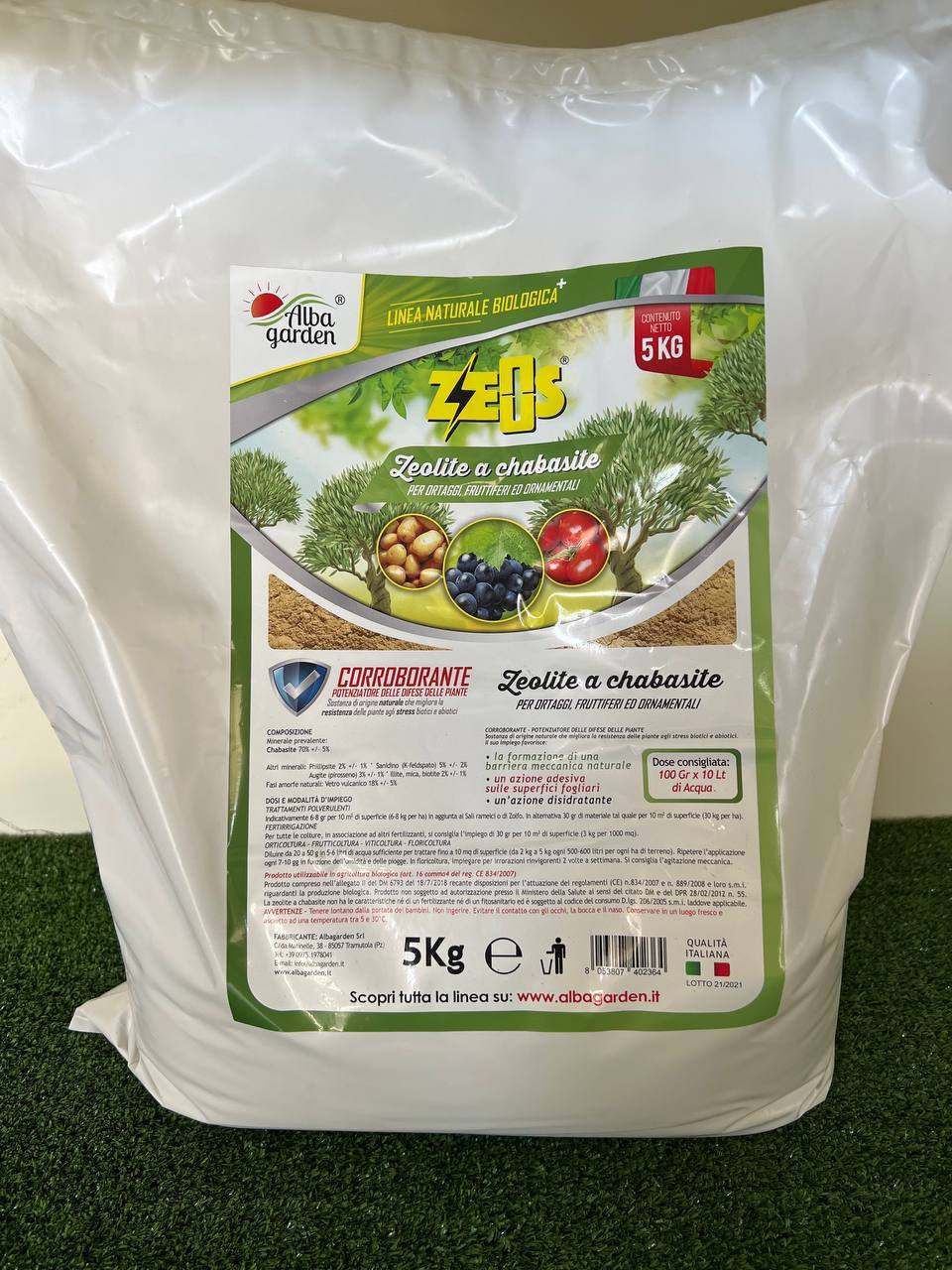Albagarden - Zeolite Chabasite In Polvere Di Roccia X 5 Kg - Corroborante  Agricolo, Insetticida Fungicida Acaricida, Effetto Caolino Per Uso Orto  Giardino Piante - Agricoltura Biologica : : Giardino e giardinaggio