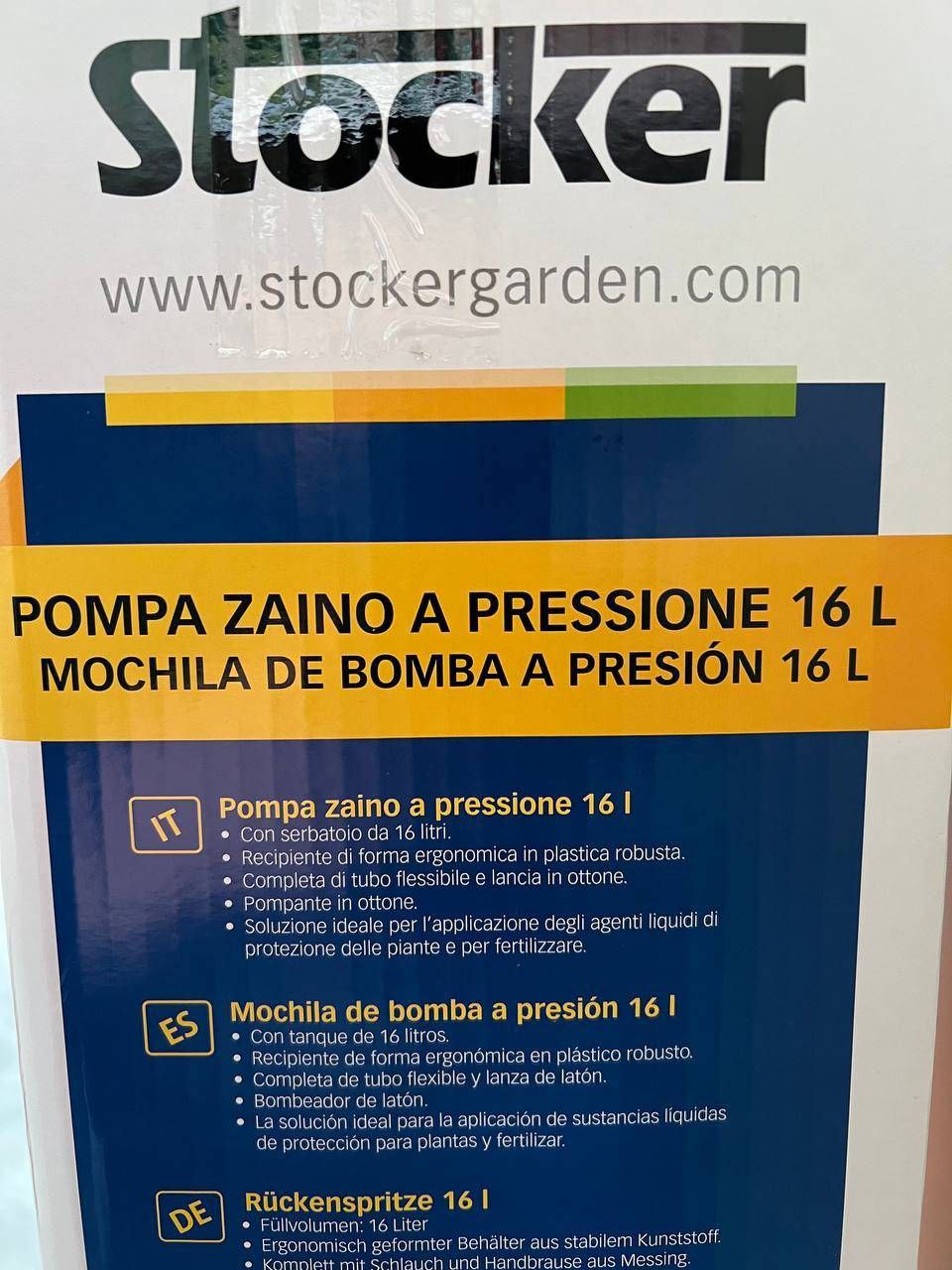 Irroratore a Spalla Stocker 16 L